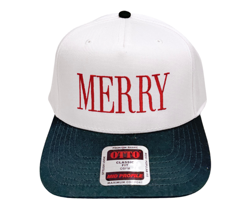 Merry Embroidered Holiday Hat