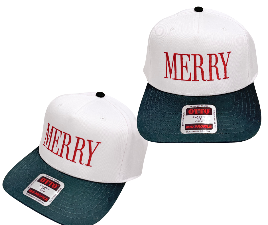 Merry Embroidered Holiday Hat