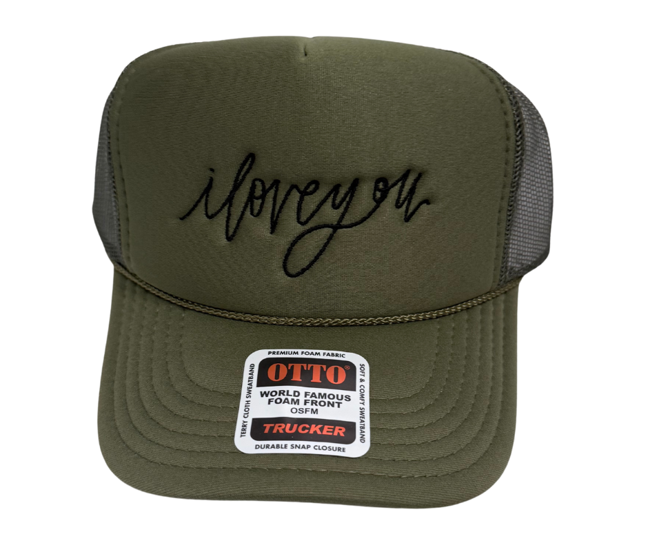 I Love You Cursive Embroidered Hat