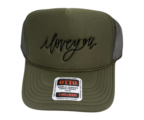 I Love You Cursive Embroidered Hat