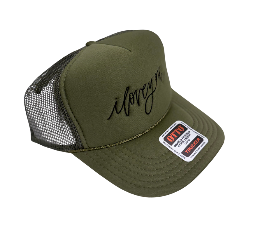 I Love You Cursive Embroidered Hat