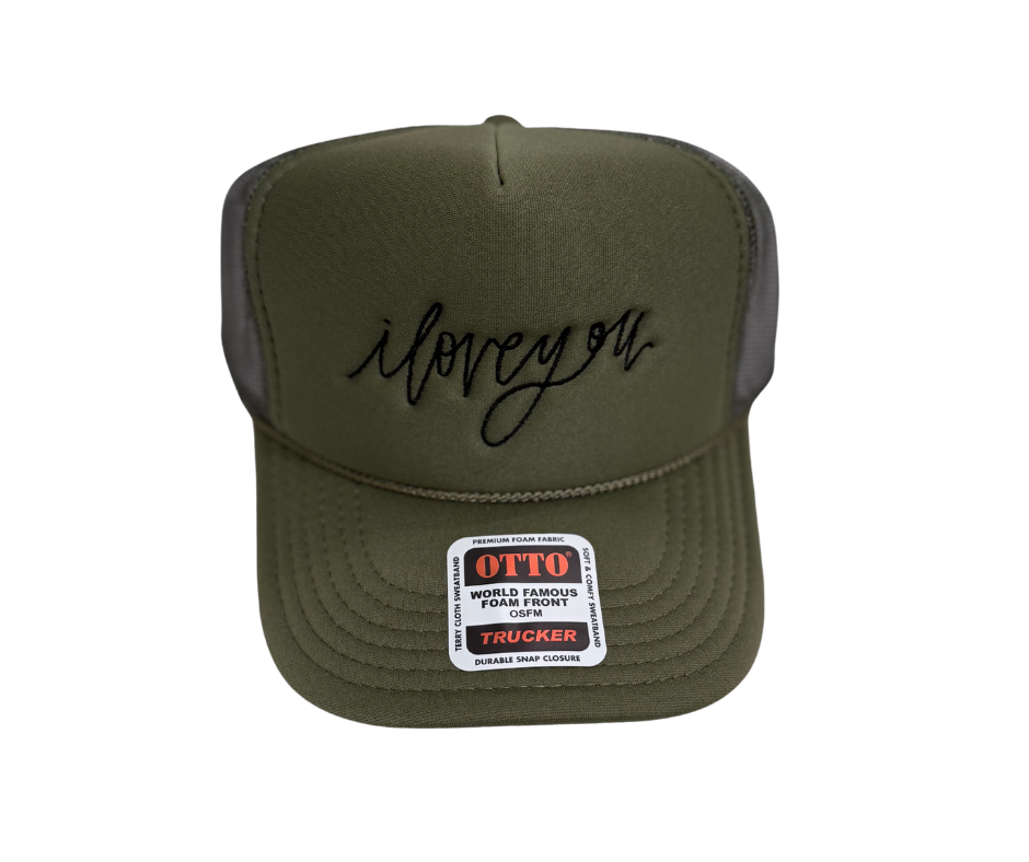 I Love You Cursive Embroidered Hat