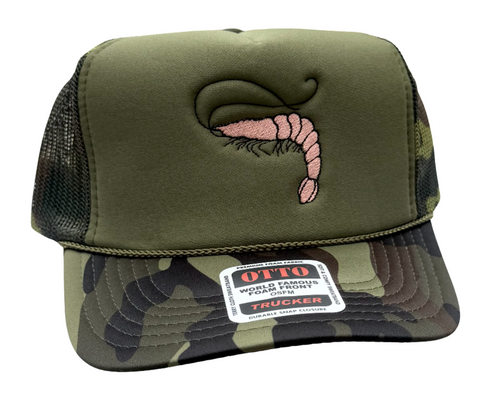 Shrimp Embroidered Foam Hat - Camo