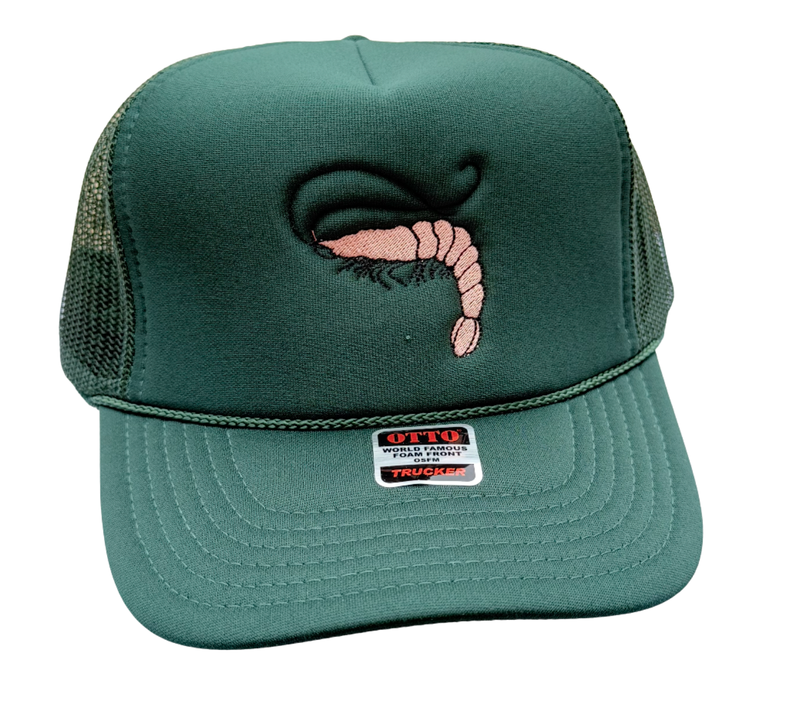 Shrimp Embroidered Foam Hat - Green