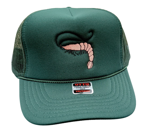 Shrimp Embroidered Foam Hat - Green