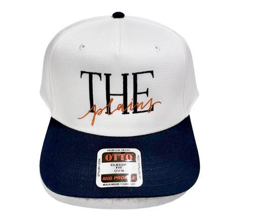 The Plains White & Navy Embroidered Hat